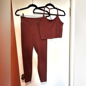Women's Rust leggings & Crop Top/ Sports Bra Set